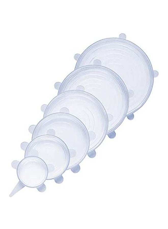 Silicone Lids Food And Bowl Covers Reusable Stretch Lids Cover Wrap For Cups Cans And Mugs Multi  6 Pack Clear - Image 2