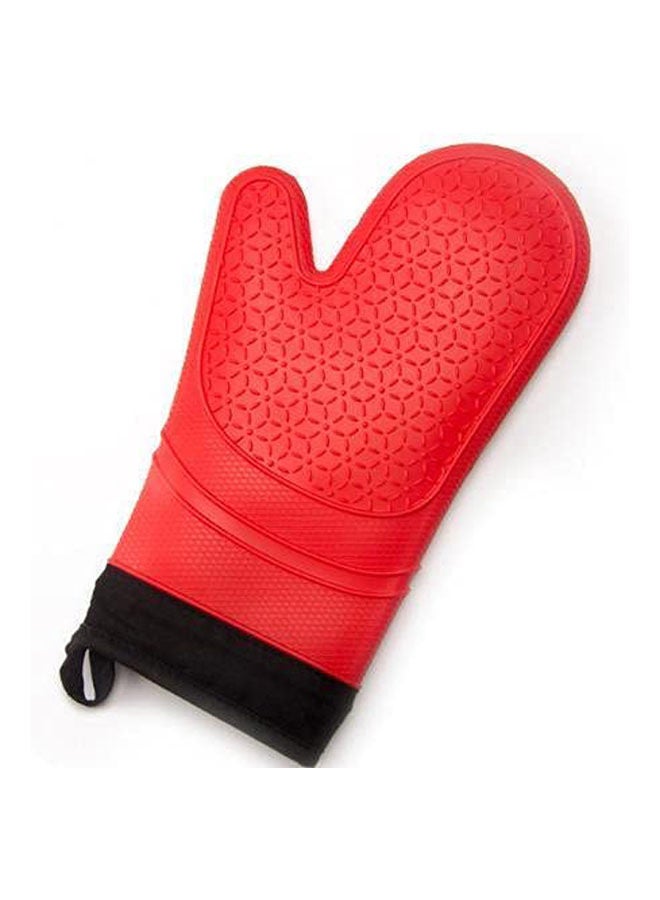 Silicone Oven Gloves Heat Resistant Gloves Temperature Resistant Gloves Red  - Image 1