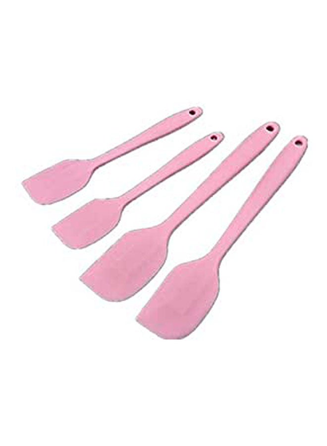 Generic Silicone Spatula Scraper Set With Hygienic Solid Coating 4 Pack Pink  - Image 1