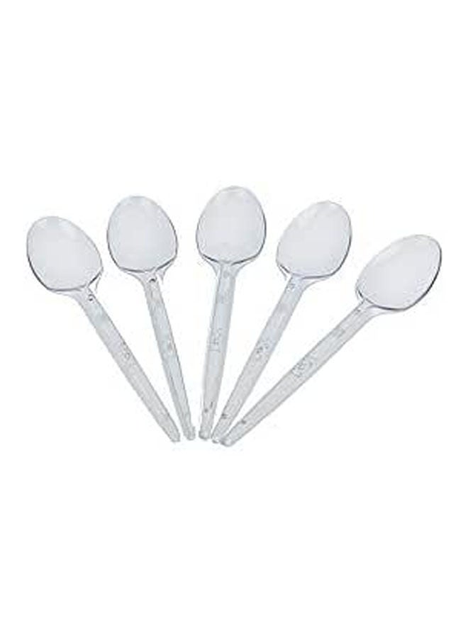 Small  Plastic Spoons 100 Pieces Clear - Image 1