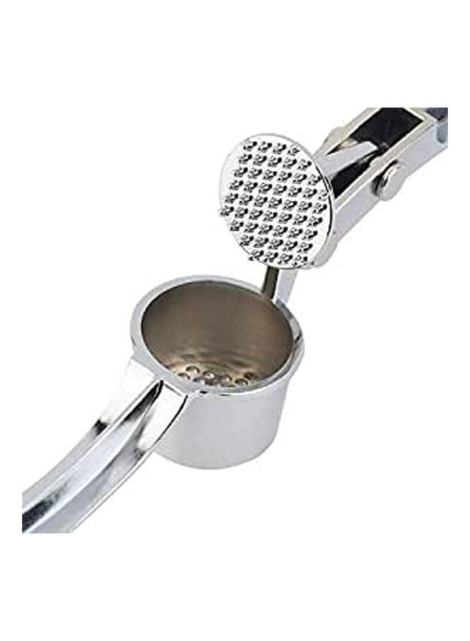Stainless Steel Kitchen Tool Gadget Ginger Garlic Press Nut Cracker Crusher Silver - Image 1