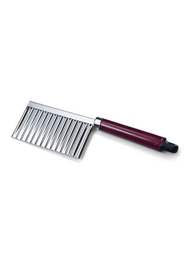 Stainless Steel Potato Chip Dough Vegetable Crinkle Wavy Cutter Blade Knife Tool Silver - Image 2