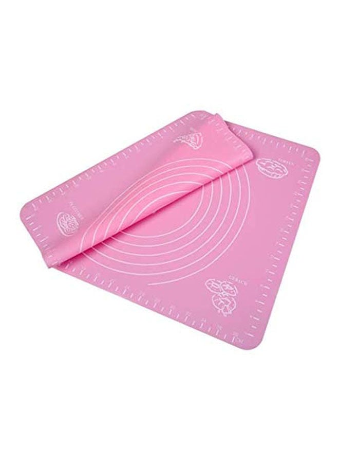 Super Kitchen Food Grade Non Stick Silicone Pastry Mat For Heat Resistant Nonskid Table Mat Baking Mat Countertop Protector Pie And Fondant Mat Pink  - Image 1