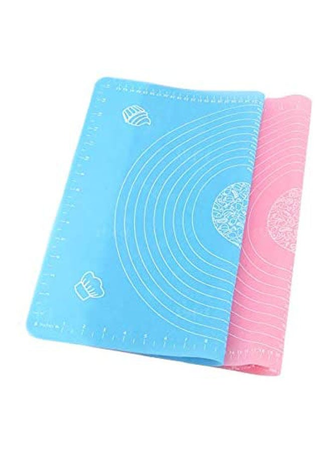Super Kitchen Food Grade Non Stick Silicone Pastry Mat For Heat Resistant Nonskid Table Mat Baking Mat Countertop Protector Pie And Fondant Mat Set Of 2 Pcs Multicolour  - Image 2