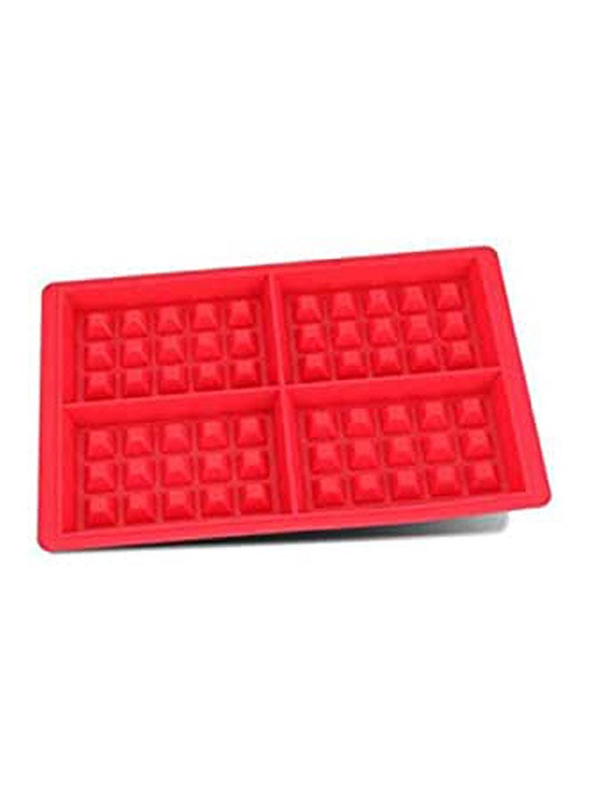 Waffle Makers Silicone Cake Mould Waffle Mould Silicone Bakeware Nonstick Silicone Baking Red - Image 1