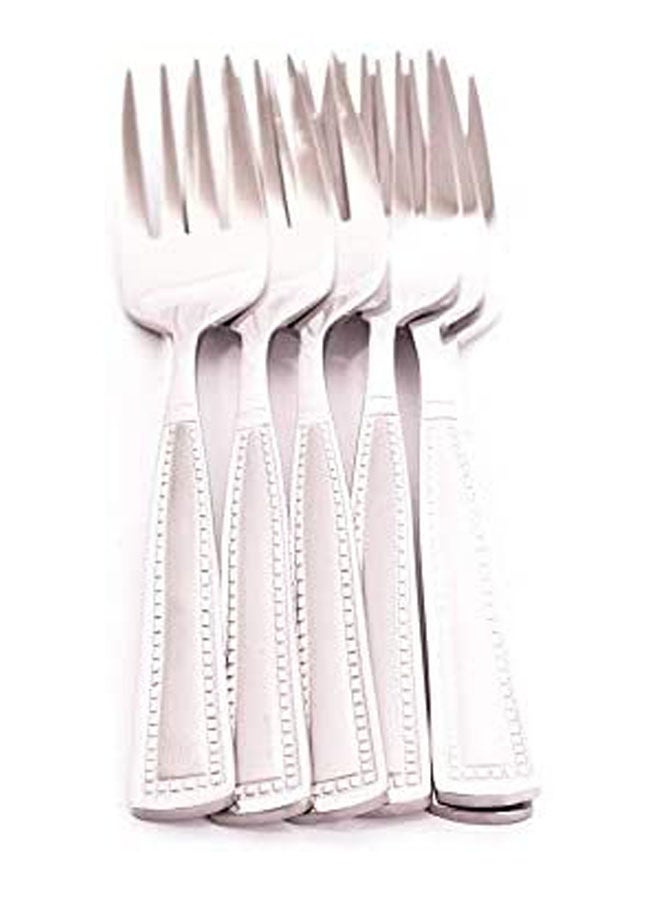 Stainless Steel Fork Small 6Pcs Silver - Image 2