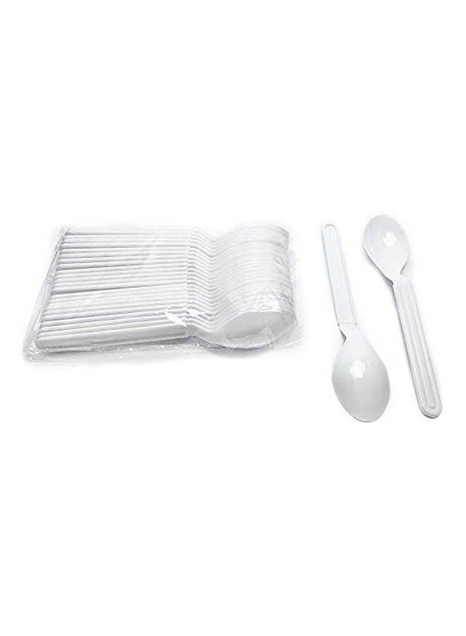 Plastic Spoon 100 Pcs White 