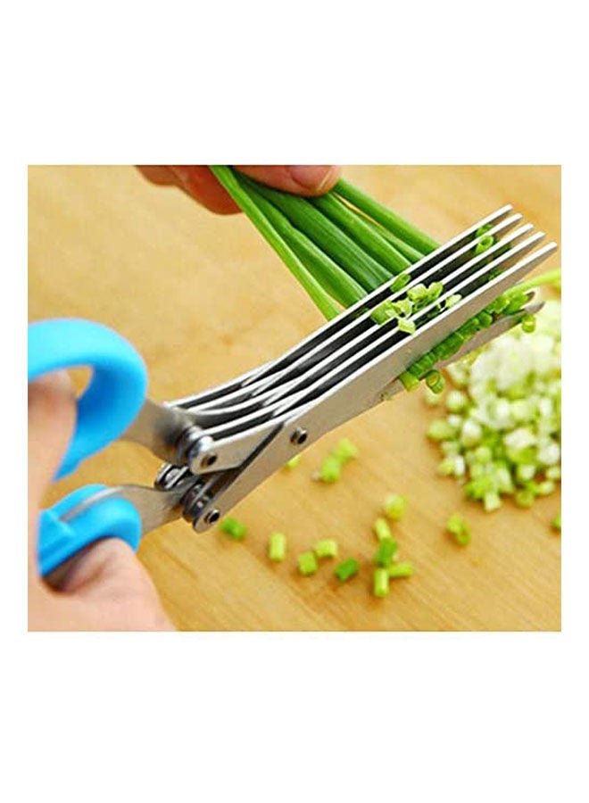 Stainless Steel 5 Blade Kitchen Scissors Blue  - Image 2