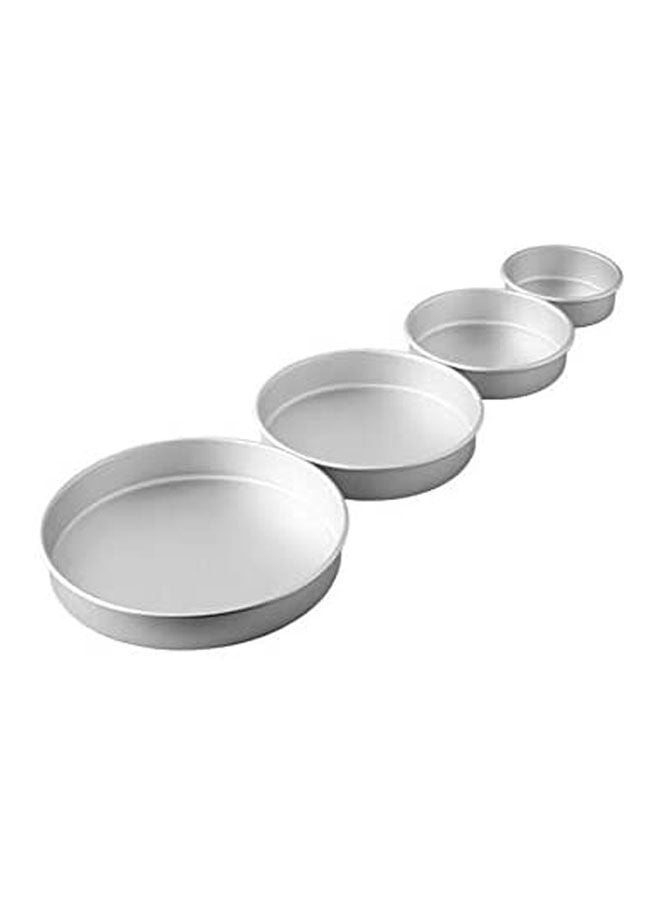 Cake Pan Cake Mold 4 Pieces Set 26-28-30 Silver 32cm