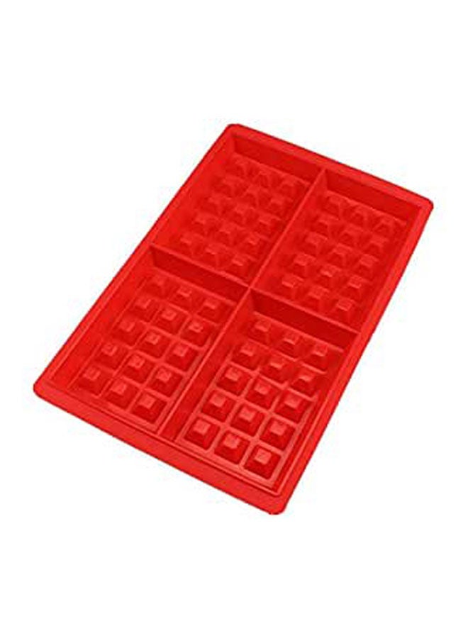 Chocolate Pan Baking Mould Decoration Silicone 4-Cavily Waffles Cake Mold Red