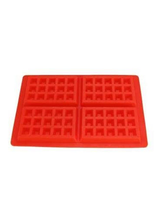 Chocolate Pan Baking Mould Decoration Silicone 4-Cavity Waffles Cake Mold Red