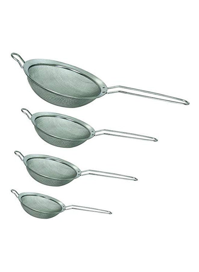 Classic Tea Stainer Set With Handle 4 Piece Silver  - Image 2