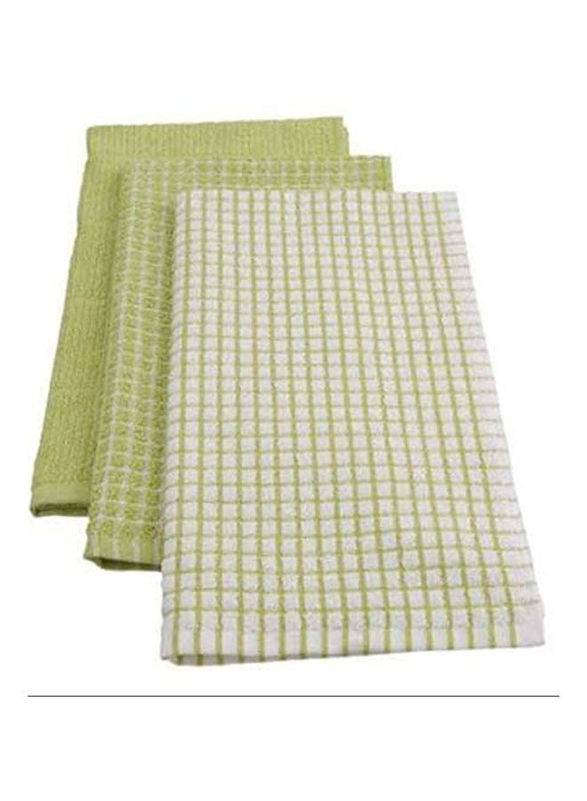 Cotton Check Pattern - Kitchen Towels Green