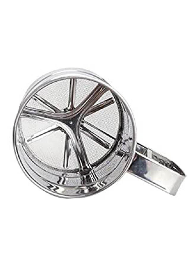 Manual Mesh Flour Sugar Powder Stainless Steel Hand Sifter Sieve Cup Baking Tool Silver - Image 1
