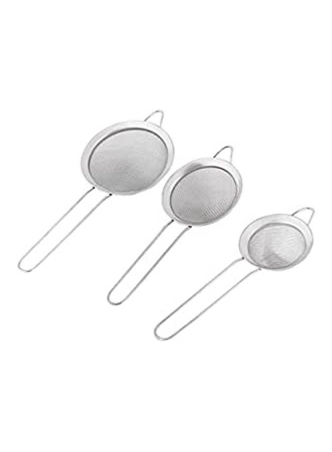 Metal Tea Strainer Set Silver - Image 1