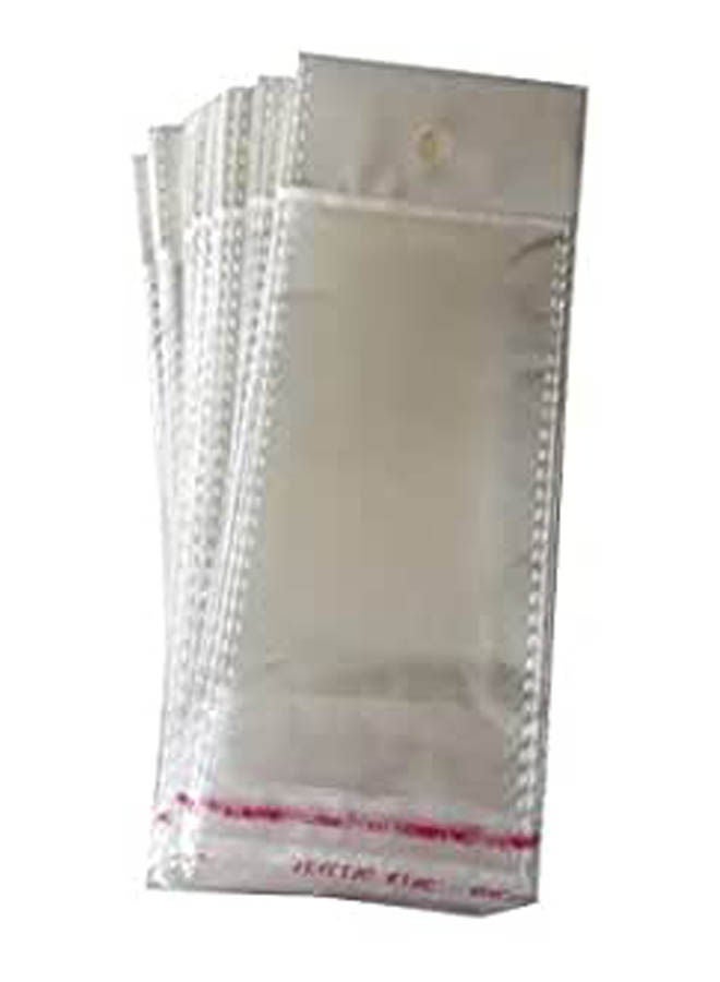 Peel And Seal Plastic Bag With Hanging Hol Clear 5.5x10cm 