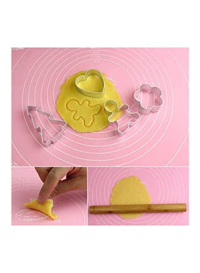 Non Stick Silicone Baking Mat Pad Kneading Dough Pad Baking Rolling Pastry Mat With Scales Kitchen Cooking Tool Pink 40x30cm  - Image 2