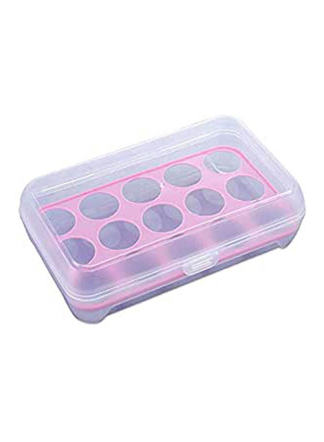 Generic Eggs Dispenser Kitchen Egg Tray Eggs Egg Storage Holder Egg Box Carrier Container With Lid Pink  - Image 1