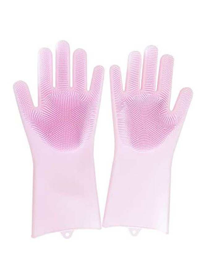 Kitchen Silicone Cleaning Gloves Magic Silicone Dish Washing Gloves Pink  - Image 2