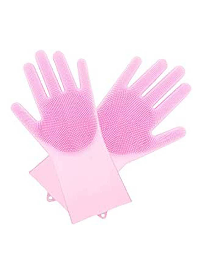 Kitchen Silicone Cleaning Gloves Magic Silicone Dish Washing Gloves Pink  - Image 1