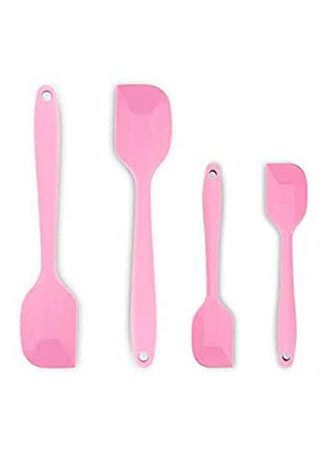 Silicone Spatula Scraper Set With Hygienic Solid Coating Pink