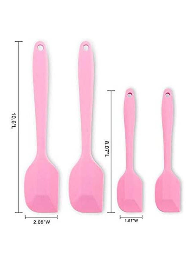 Generic Silicone Spatula Scraper Set With Hygienic Solid Coating Pink  - Image 2