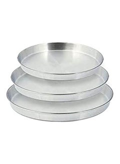 Generic Pizza Pan Set Aluminum Silver 26-28-30cm 