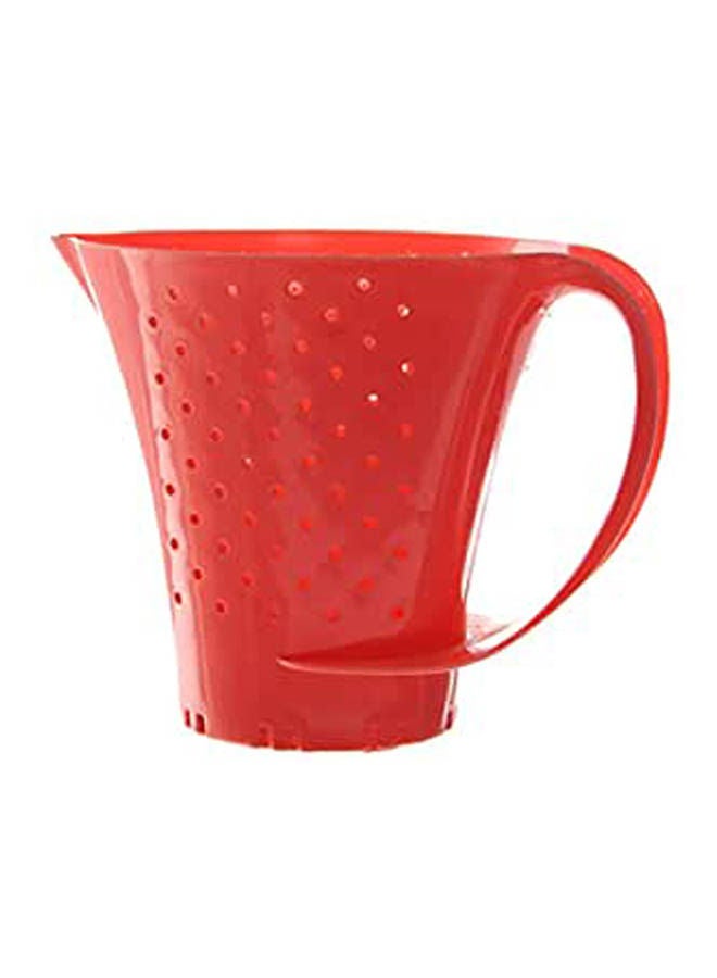 Plastic Rice Strainer Cup Shape Red 
