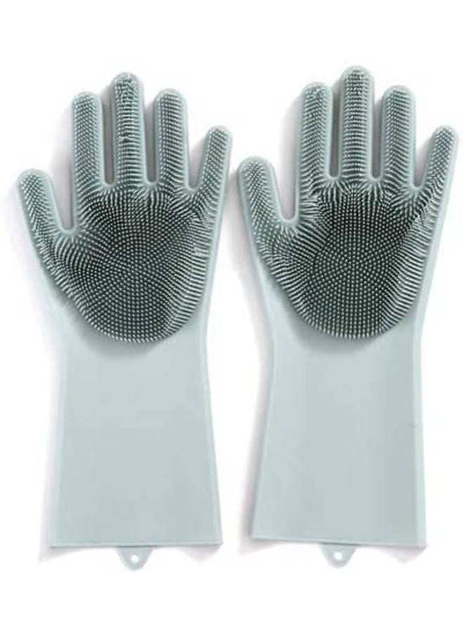Housework Cleaning Non-slip Washing Gloves Grey 20x13cm  - Image 2