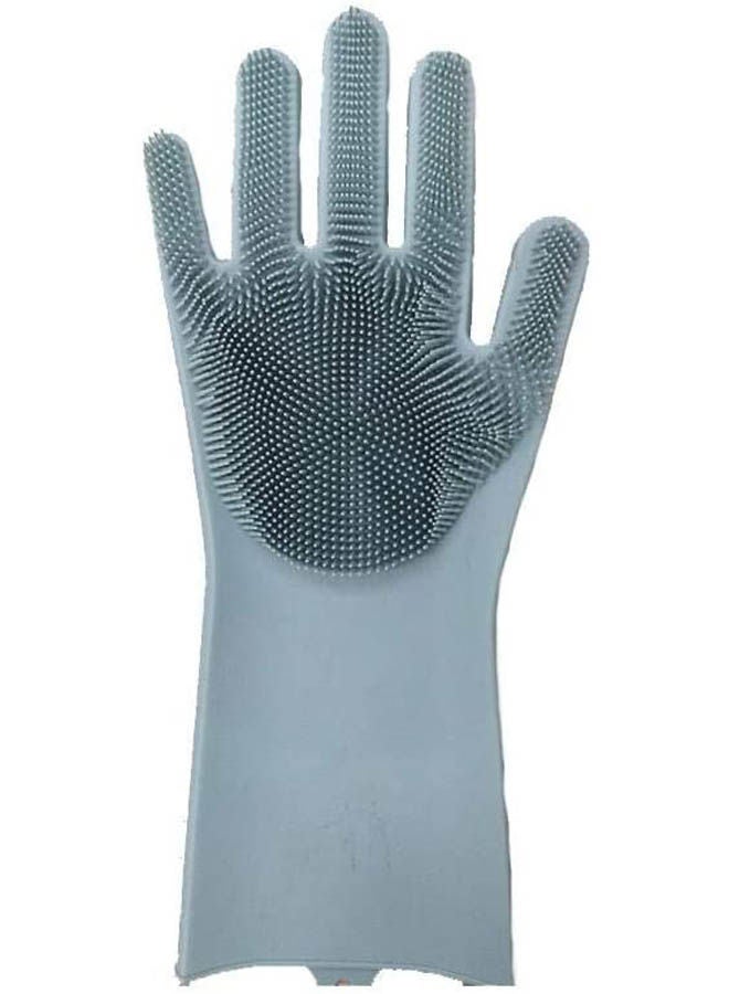 Housework Cleaning Non-slip Washing Gloves Grey 20x13cm  - Image 1
