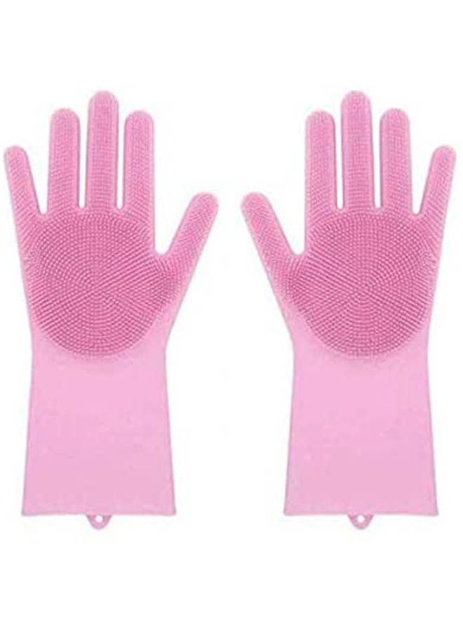 Housework Cleaning Non-slip Washing Gloves Pink 