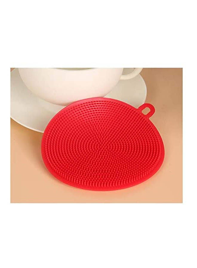 Silicone Dish Bowl Cleaning Brush Silicone Scouring Pad Silicone Dish Sponge Kitchen Pot Cleaner Washing Tool Red - Image 2