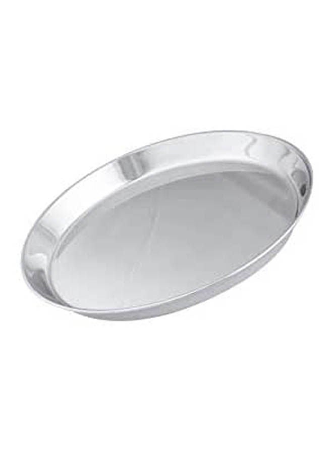 Rounded Pizza Tray Silver 24cm 