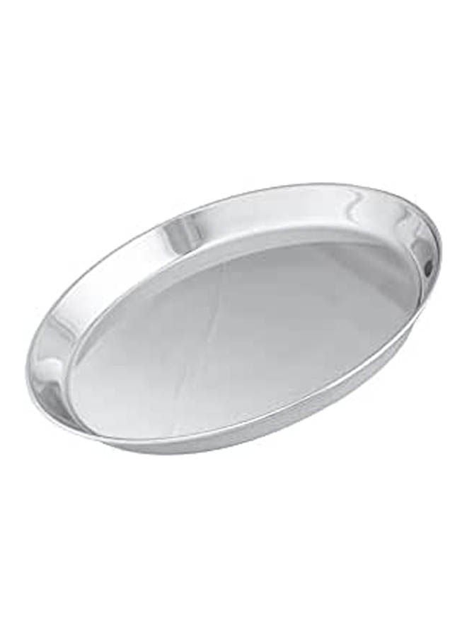Rounded Pizza Tray Silver