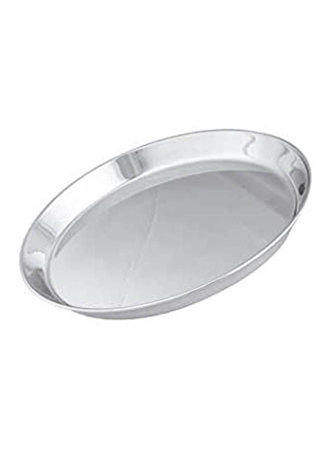 Rounded Pizza Tray Silver 32cm 