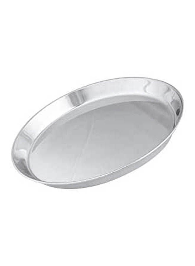 Rounded Pizza Tray Silver 36cm