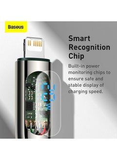 Baseus USB C to Lightning Cable, 20W PD Type C to Lightning Cord with LED Display Compatible with iPhone 14 Pro Max 13/13 Pro 12 Pro Max 12 11 X XS XR 8 Plus, AirPods Pro, Supports Power Delivery 2M Green  - Image 3