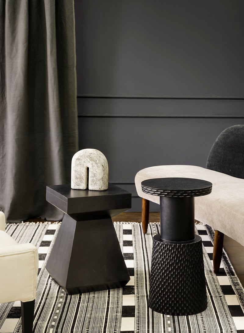 ebb & flow - Side Table Luxurious - In Black Wood - Used Next To Sofa As Coffee Corner Black - Image 1