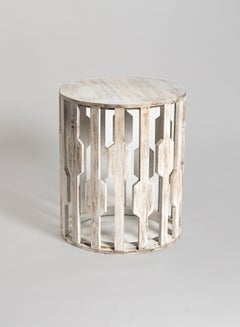 Side Table Luxurious - In White Wood - Used Next To Sofa As Coffee Corner White