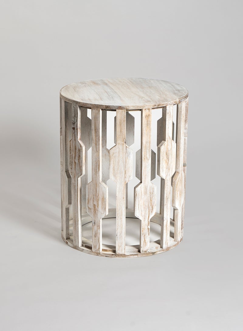 ebb & flow - Side Table Luxurious - In White Wood - Used Next To Sofa As Coffee Corner White - Image 1