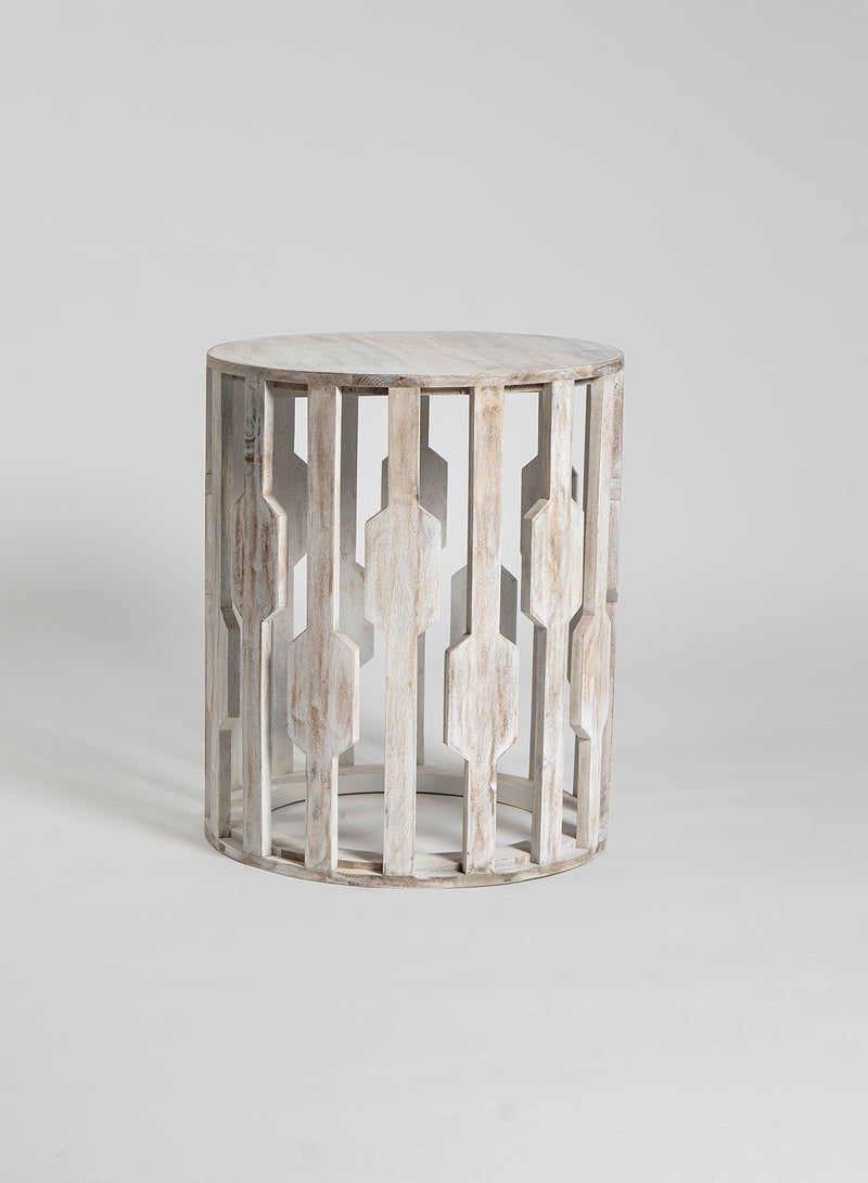 ebb & flow - Side Table Luxurious - In White Wood - Used Next To Sofa As Coffee Corner White - Image 1