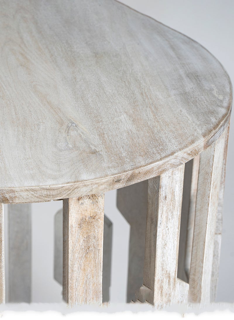ebb & flow - Side Table Luxurious - In White Wood - Used Next To Sofa As Coffee Corner White - Image 1