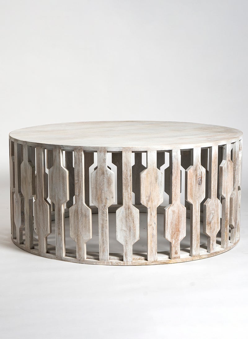 ebb & flow - Coffee Table Luxurious -Used As Coffee Corner In White Wood - Size 100 X 100 X 45 White 100 x 100 x 45cm - Image 1