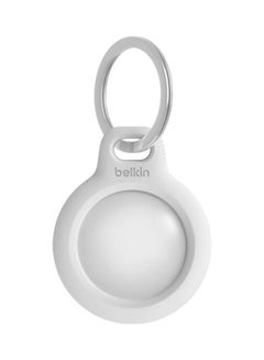 Belkin Airtag Case With Key Ring, Secure Holder Protective Cover For Air Tag With Scratch Resistance Accessory - White white