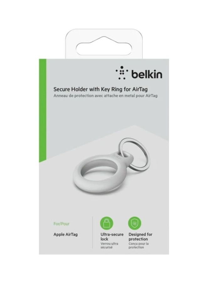 belkin - Belkin Airtag Case With Key Ring, Secure Holder Protective Cover For Air Tag With Scratch Resistance Accessory - White white - Image 1
