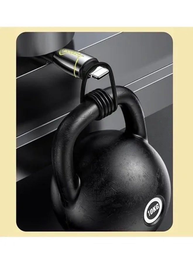 جوي روم كابل بطول 1.2 متر من سبيكة الزنك والنايلون بتصميم مضفر وتيار 5 أمبير لشاحن فائق السرعة ومنفذ Type-C أسود - Image 4