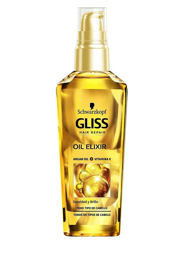 Schwarzkopf Gliss Hair Repair Oil Elixir Argan Oil & Vitamin E Gold 75ml