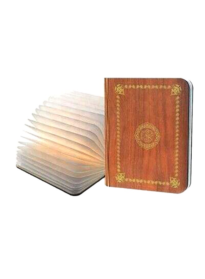 كروني مكبر صوت لتلاوة القرآن بإضاءة LED بشكل القرآن الكريم بني - Image 1