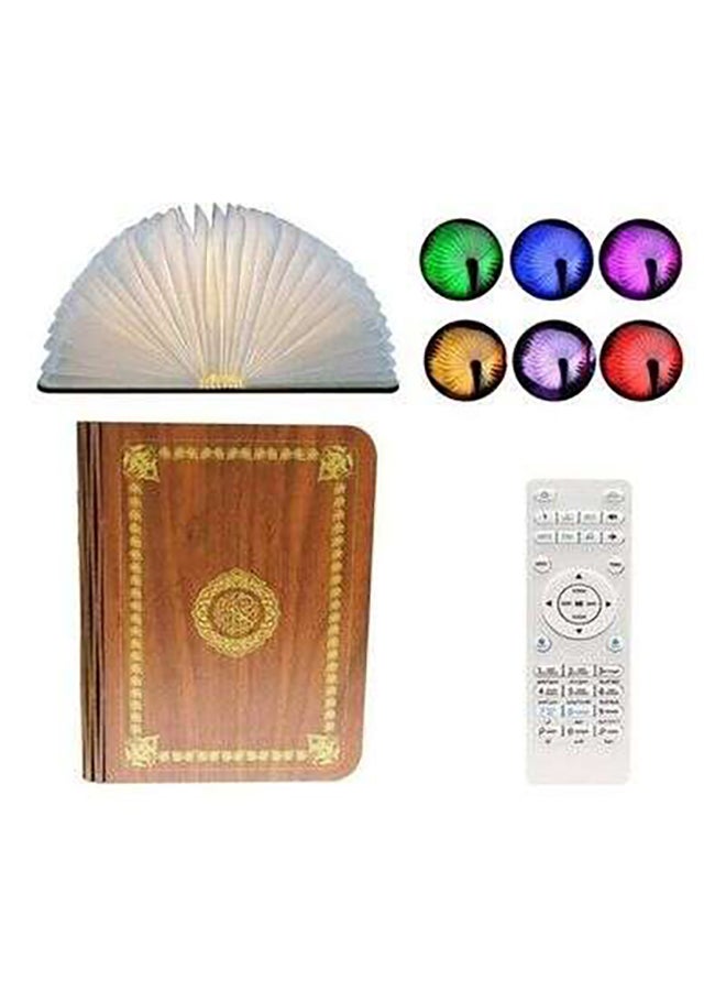 كروني مكبر صوت لتلاوة القرآن بإضاءة LED بشكل القرآن الكريم بني - Image 2