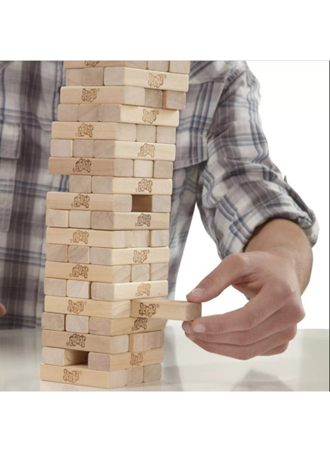 هاسبرو - جيمينج A2120 مجموعة بناء مكعبات Jenga الكلاسيكية المكونة من 54 قطعة، لاعب واحد أو أكثر بعمر 6 سنوات فما فوق - Image 4